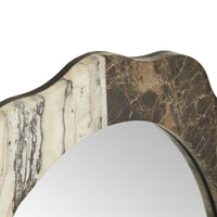 GlobeWest Rufus Ondine Oval Wall Mirror - Multi Travertine - Emperador