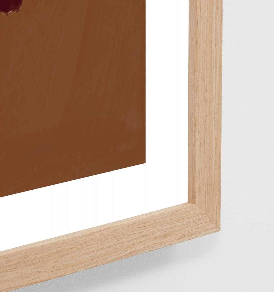 Middle of Nowhere Modern Posy Dark 4 floral print framed in oak with white border