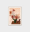 Middle of Nowhere Modern Posy Dark 4 floral print with oak frame and white border
