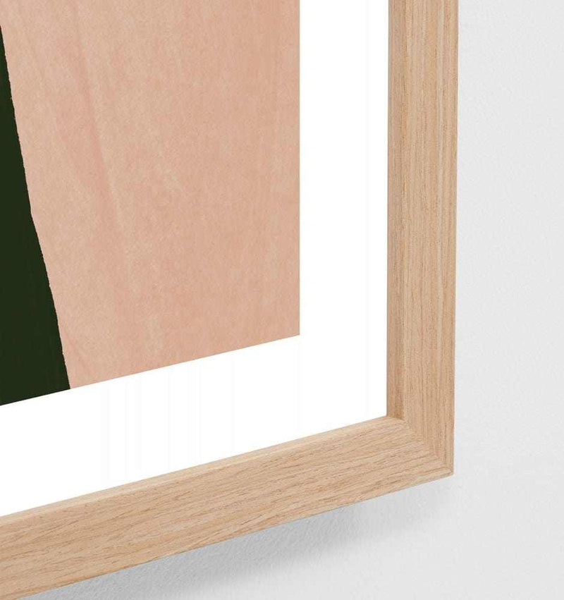 Middle of Nowhere Modern Posy Dark 5 floral print framed in oak with white border