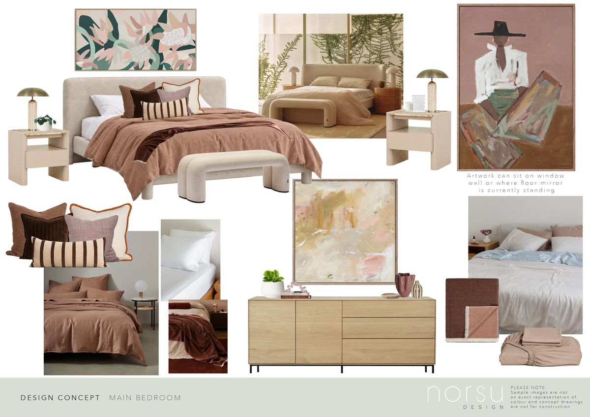 Main bedroom concept board