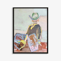 Marcia Priestley Chaps II limited edition canvas print in black stained timber frame