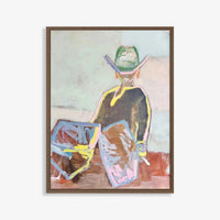 Marcia Priestley Chaps II limited edition canvas print in mocha stained timber frame