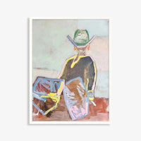 Marcia Priestley Chaps II limited edition canvas print in white stained timber frame