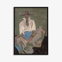 Marcia Priestley Chaps III limited edition canvas print in black stained timber frame