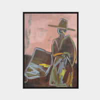 Marcia Priestley Chaps Duskfall limited edition canvas print in black stained timber frame