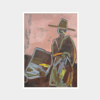 Marcia Priestley Chaps Duskfall limited edition canvas print in white stained timber frame