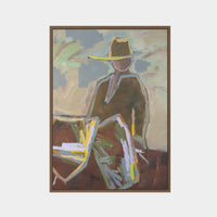 Marcia Priestley Chaps Dust Palm limited edition canvas print in mocha stained timber frame