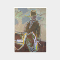 Marcia Priestley Chaps Dust Palm limited edition canvas print in white stained timber frame