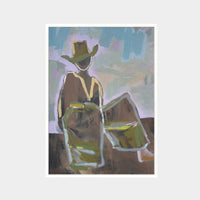 Marcia Priestley Chaps Moonshine limited edition canvas print in white stained timber frame