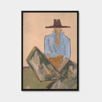 Marcia Priestley Chaps Olivine limited edition canvas print in black stained timber frame