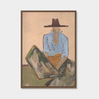 Marcia Priestley Chaps Olivine limited edition canvas print in mocha stained timber frame