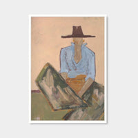 Marcia Priestley Chaps Olivine limited edition canvas print in white stained timber frame