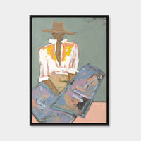 Marcia Priestley Chaps Pascall limited edition canvas print in black stained timber frame