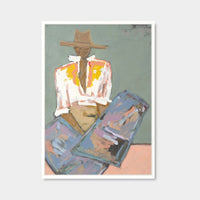 Marcia Priestley Chaps Pascall limited edition canvas print in white stained timber frame