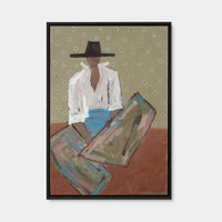 Marcia Priestley Chaps Prairie limited edition canvas print in black stained timber frame