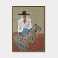 Marcia Priestley Chaps Prairie limited edition canvas print in mocha stained timber frame