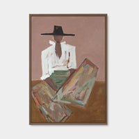 Marcia Priestley Chaps Rosata limited edition canvas print in mocha stained timber frame