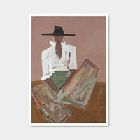 Marcia Priestley Chaps Rosata limited edition canvas print in white stained timber frame