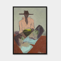 Marcia Priestley Chaps Verdigris limited edition canvas print in black stained timber frame