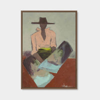 Marcia Priestley Chaps Verdigris limited edition canvas print in mocha stained timber frame