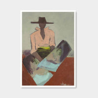 Marcia Priestley Chaps Verdigris limited edition canvas print in white stained timber frame