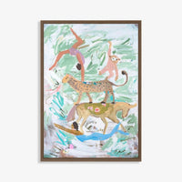 Celestial Circus in mocha stained timber frame
