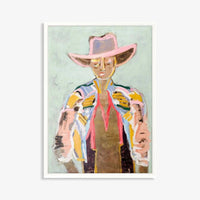 Sombrero in white stained timber frame