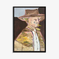 Stockman in black stained timber frame