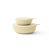 Set of two beige Styleware nesting bowls with snap-tight lids