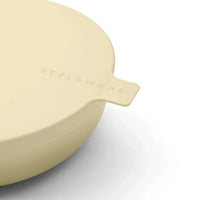Styleware sorbet-colored nesting bowl with snap-tight lid, lightweight and BPA-free polypropylene design
