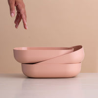 Dishwasher-safe Blush nesting trays