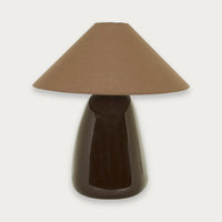 GlobeWest Lorne Pebble Table Lamp Coco/Saddle on norsu grey