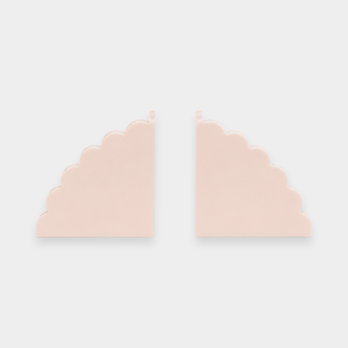 norsu Studio Acrylic Scalloped Bookends in Blush — set of two clear acrylic cloud bookends