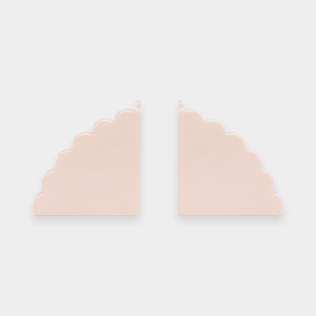 norsu Studio Acrylic Scalloped Bookends in Blush — set of two clear acrylic cloud bookends