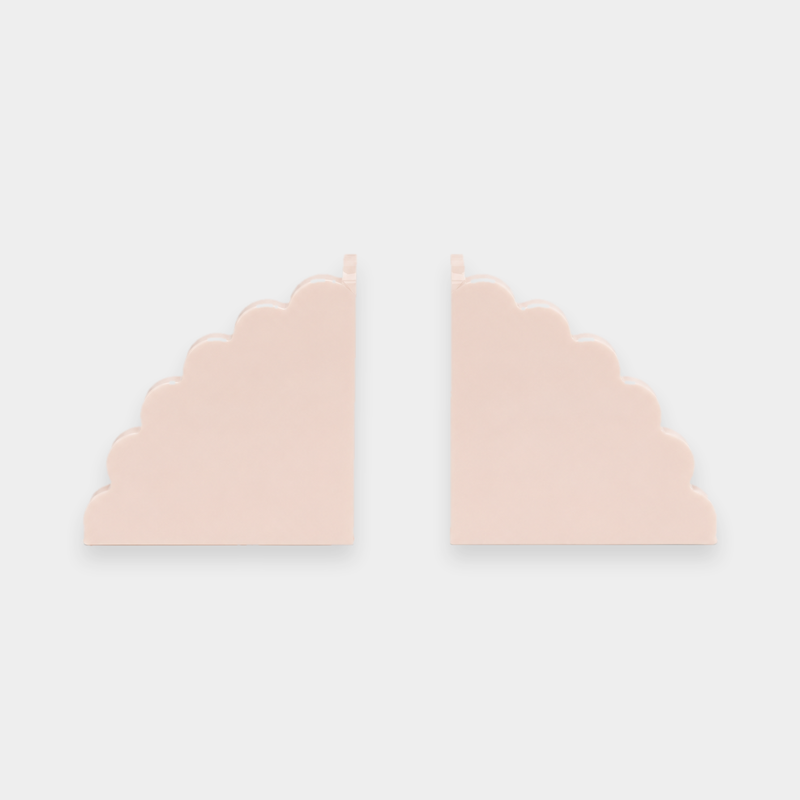 norsu Studio Acrylic Scalloped Bookends in Blush — set of two clear acrylic cloud bookends