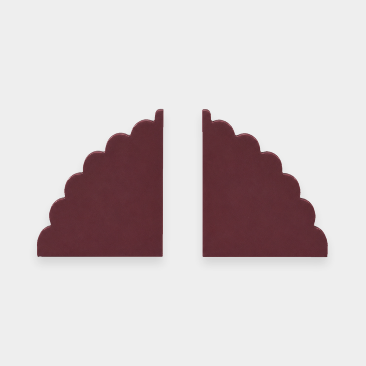 norsu Studio Acrylic Scalloped Bookends in Merlot — set of two clear acrylic cloud bookends