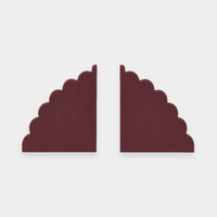 norsu Studio Acrylic Scalloped Bookends in Merlot — set of two clear acrylic cloud bookends