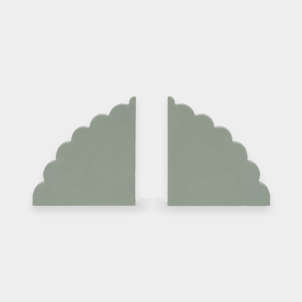 norsu Studio Acrylic Scalloped Bookends in Sage — set of two clear acrylic cloud bookends