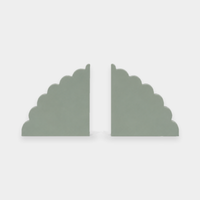 norsu Studio Acrylic Scalloped Bookends in Sage — set of two clear acrylic cloud bookends