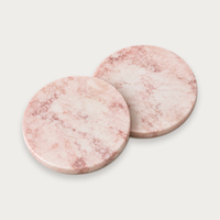 norsu STUDIO Duality Collection Marble Coasters in Blush – deep-etched product shot of two coasters