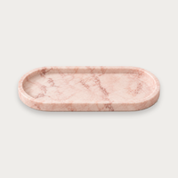 norsu STUDIO Duality Collection Oval Marble Tray in Blush – deep-etched product shot