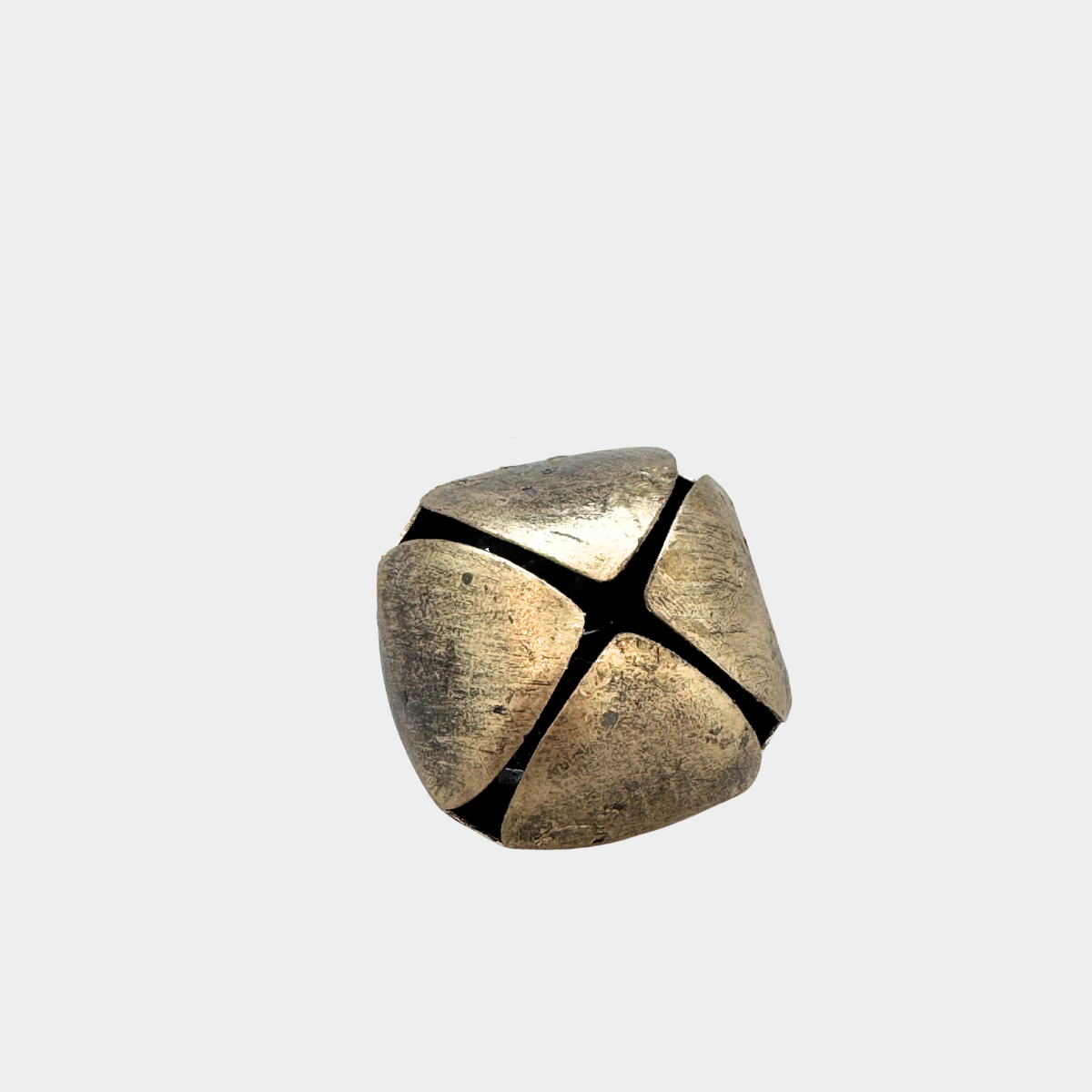 norsu STUDIO Handcrafted oversized antique gold bell decoration with rustic finish, supplied without a hanging cord