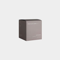 Grace and James Saint Honoré scented candle with saffron, amberwood, and fir in eco-friendly soy wax, 80-hour double wick burn