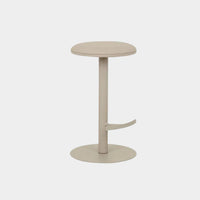 GlobeWest Plum Swivel Barstool in Lustrell Aura Natural upholstery with matt cashmere powder-coated steel base