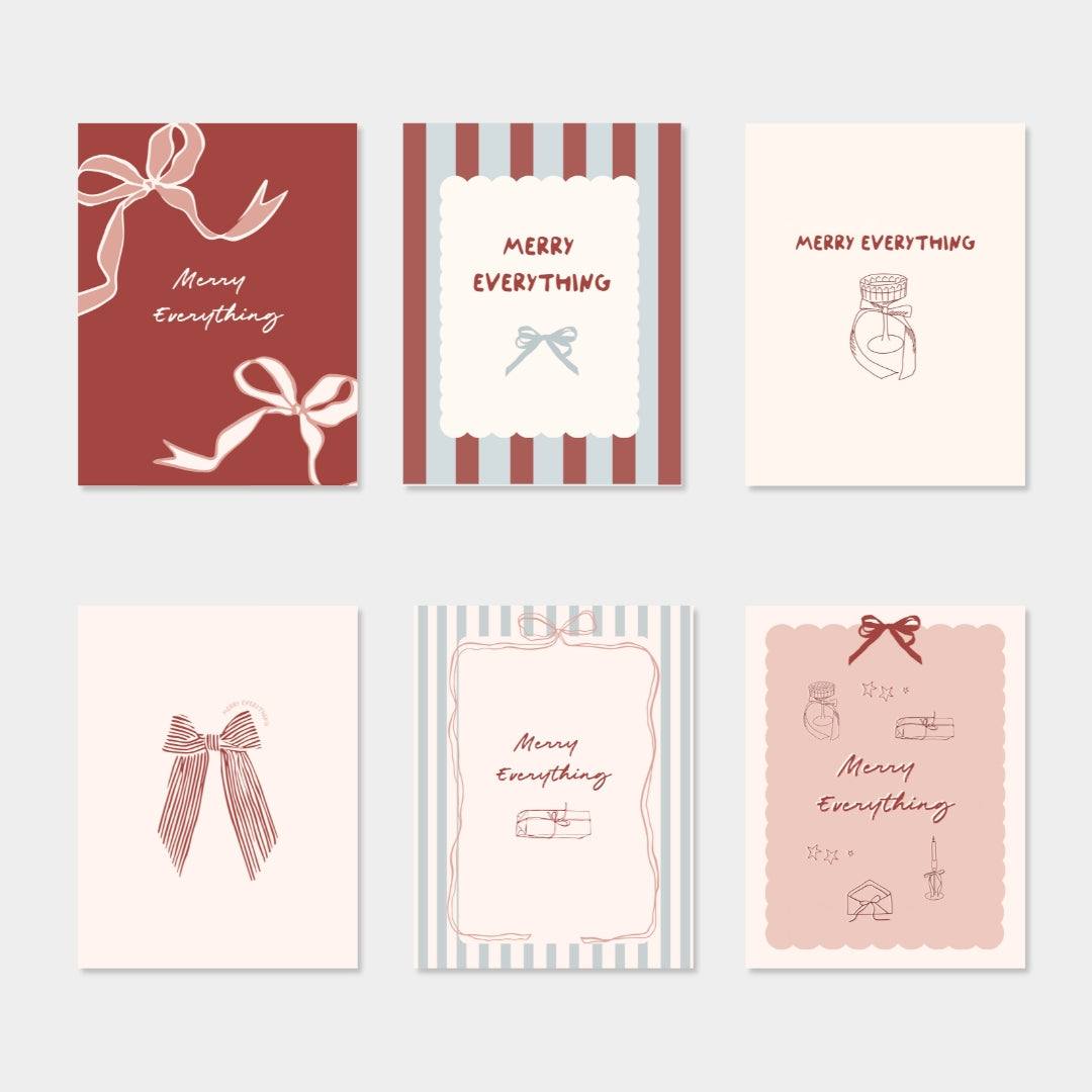 norsu STUDIO Christmas Cards multi pack of six festive designs with baking and cocktail recipes on premium matte cards with kraft envelopes