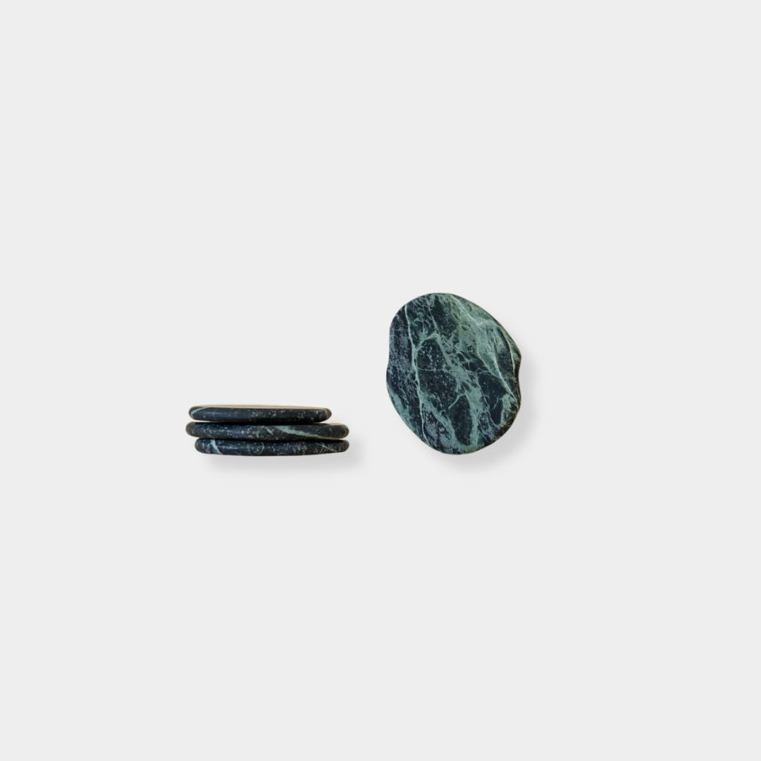 CoTheory Anchor Stone Coasters Verde Alpi set of four protecting surfaces with calm, sturdy design