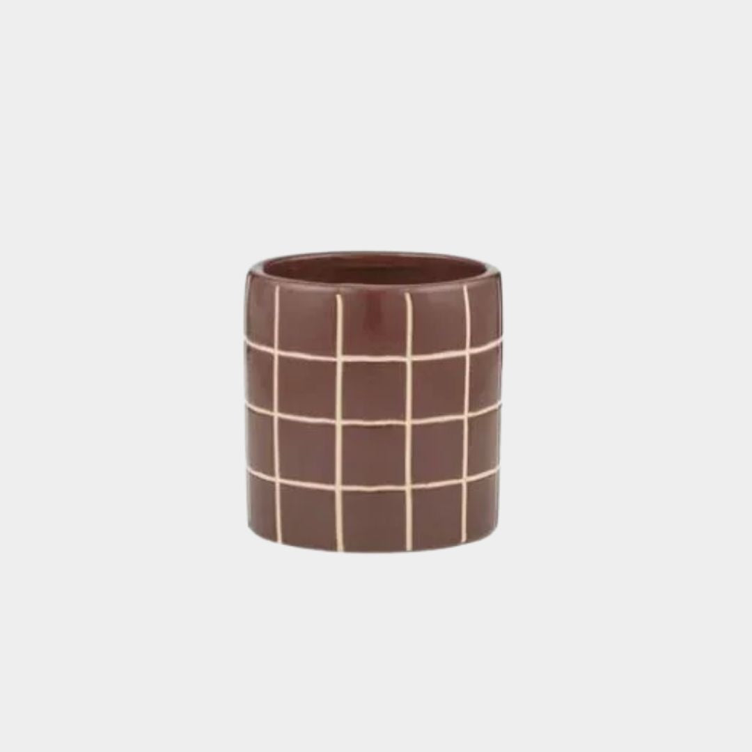 Boyd Ceramic Tile Pot - Chocolate