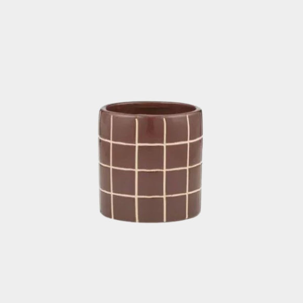 Boyd Ceramic Tile Pot - Chocolate