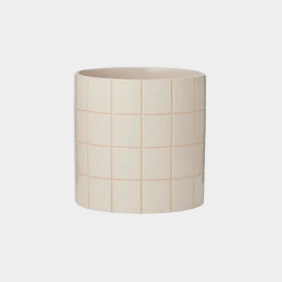 Boyd Ceramic Tile Pot - Ivory